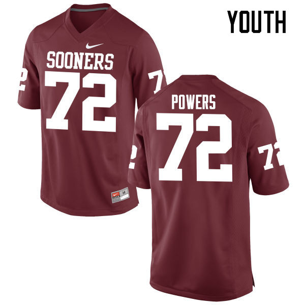 Youth Oklahoma Sooners #72 Ben Powers College Football Jerseys Game-Crimson - Click Image to Close